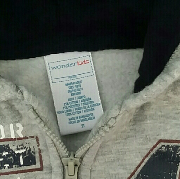 Boy's grey hoodie sweatshirt size 2T - Picture 3 of 4